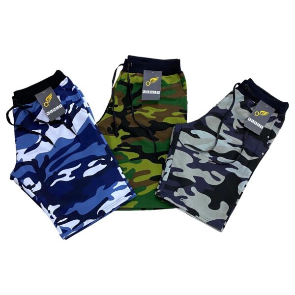 Shorts de Moleton Camuflado Com Amarração Elástico Academia Treino Atacado Barato COMPRE DO FABRICANTE Revenda Ganhe $$$